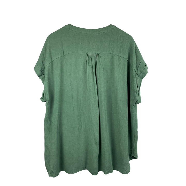 Orvis Womens Classic Collection V-Neck Blouse L/G Green