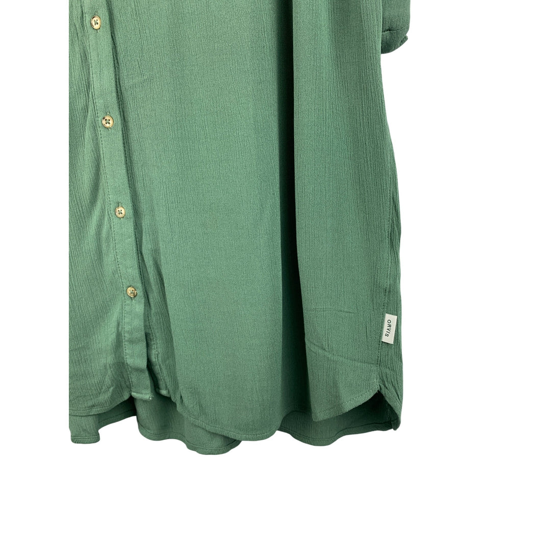 Orvis Womens Classic Collection V-Neck Blouse L/G Green