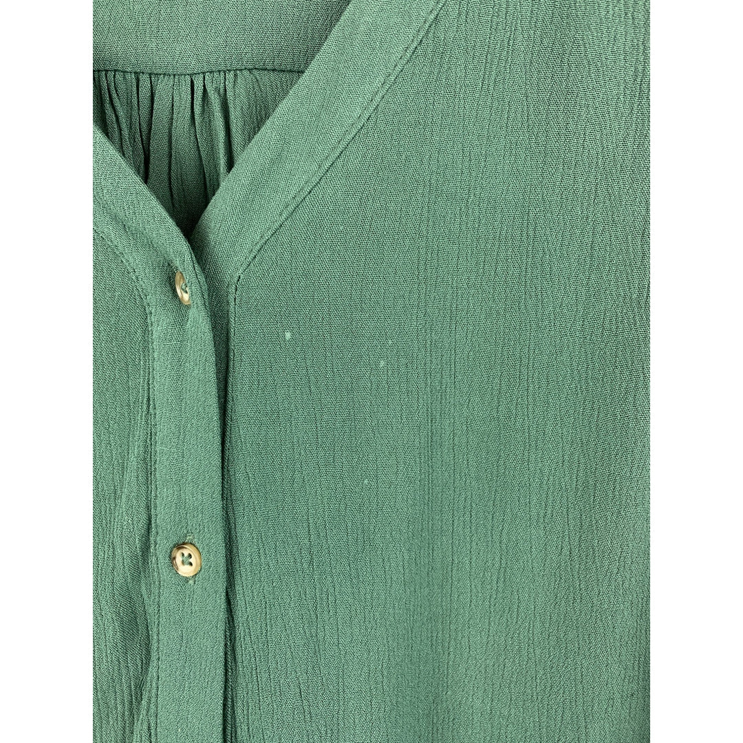 Orvis Womens Classic Collection V-Neck Blouse L/G Green