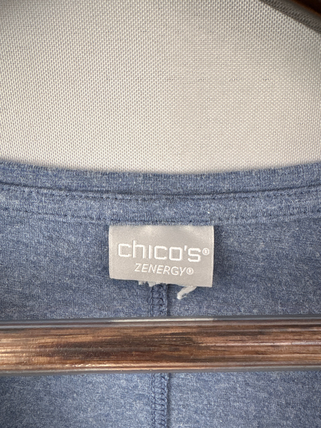 Women’s Chico’s Misty Blue V-Neck Short Sleeve Shirt