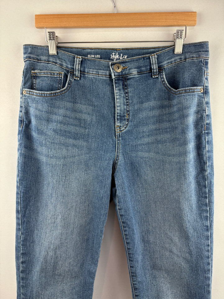 Women’s Style&Co Size 12 Medium Was Blue Slim Leg Jeans