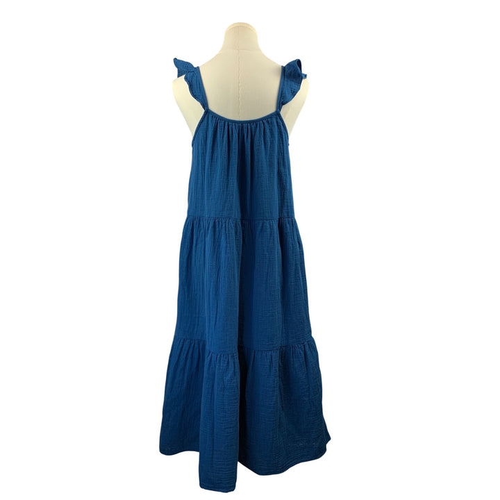 J.Crew Womens Blue Tiered Dress XSP Cotton