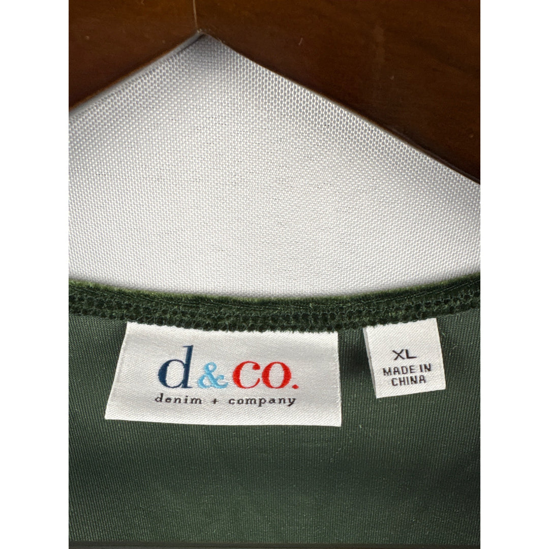 Women’s D&Co XL Forest Green Velvet Sleeveless Blouse