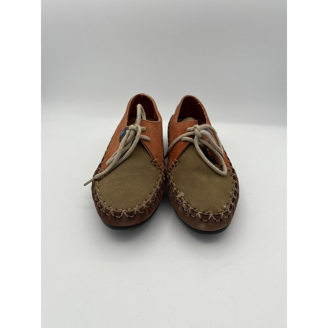 Vintage Hush Puppies Womens 5M Casual Two-Tone Leather Moccasins