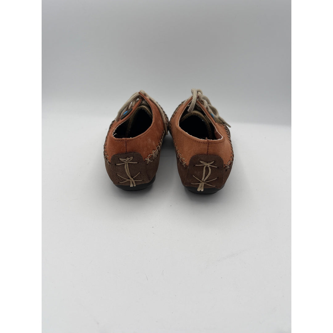 Vintage Hush Puppies Womens 5M Casual Two-Tone Leather Moccasins