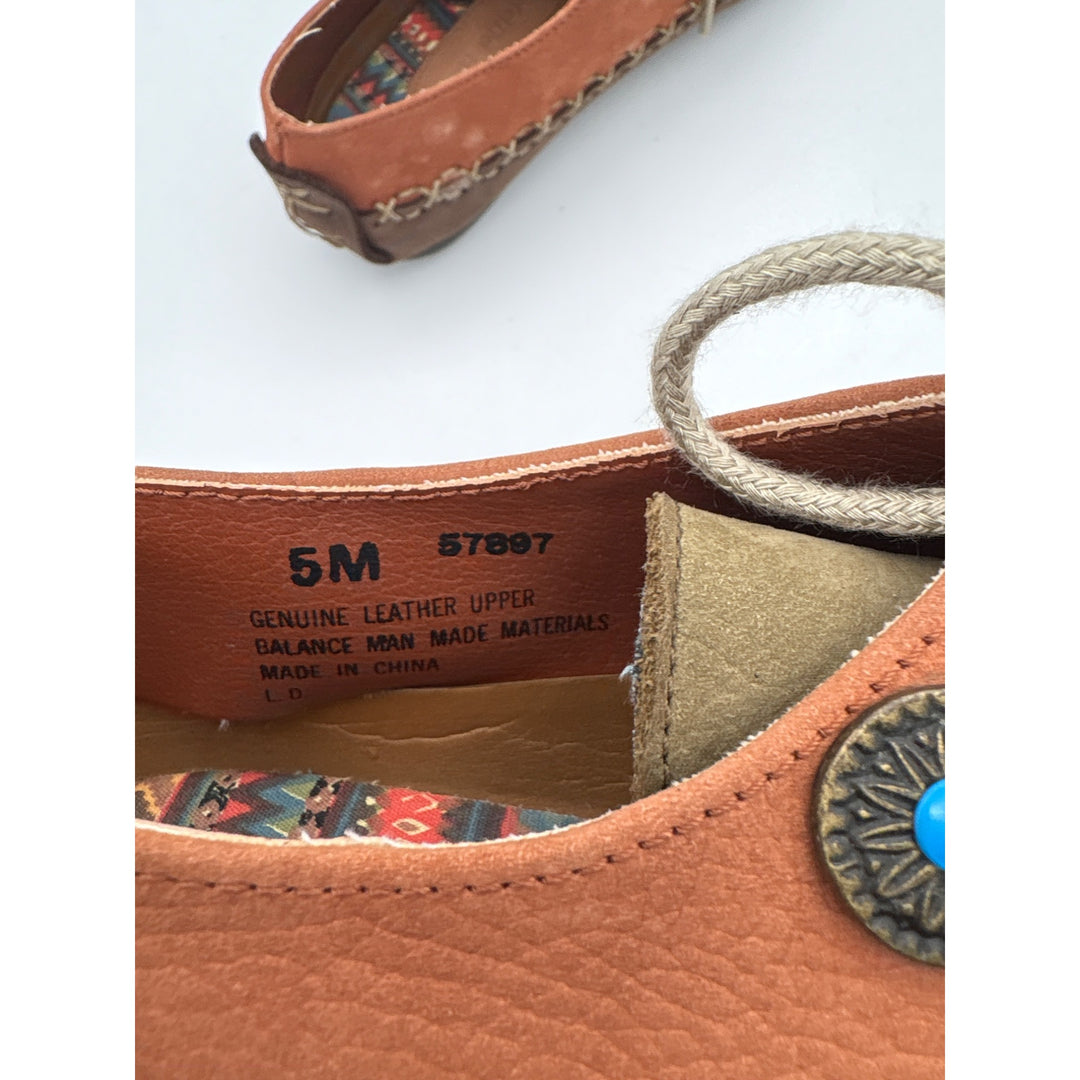 Vintage Hush Puppies Womens 5M Casual Two-Tone Leather Moccasins