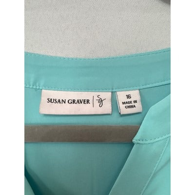 Woman’s Susan Graver Size 16 Teal Tank Blouse.