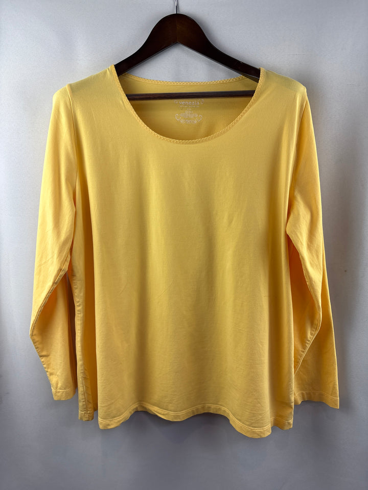 Women’s Venezia Size 18/20 Butter Yellow Long Sleeve Shirt