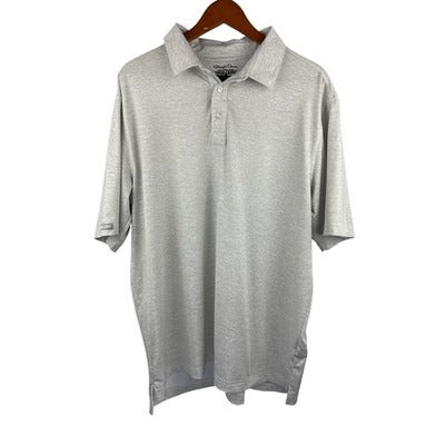 Straight Down Mens Performance Polo Shirt XL Gray Short Sleeve