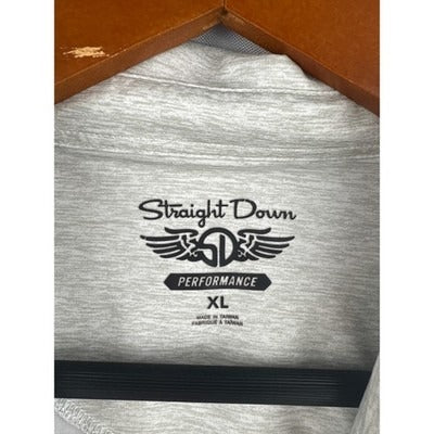 Straight Down Mens Performance Polo Shirt XL Gray Short Sleeve