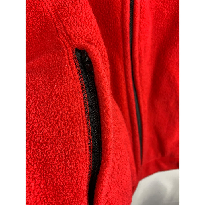 Eddie Bauer Red Zip-Up Fleece Vest Womens Medium Polyester Viscose Blend