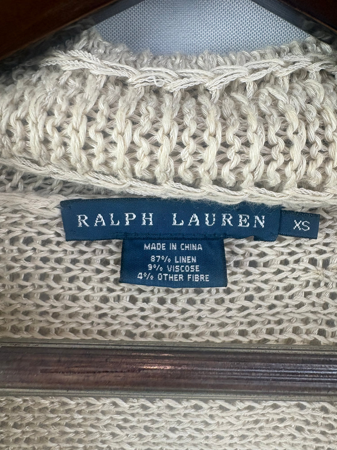 Women’s Vintage Ralph Lauren XS Tan Fringe Cardigan