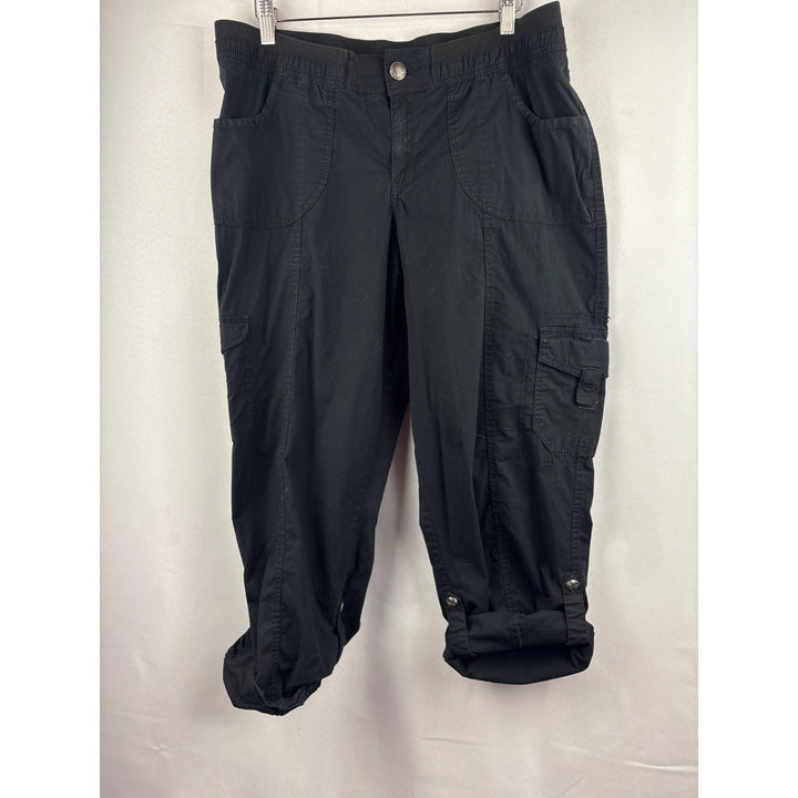 Lane Bryant Womens Black Capri Cargo Pants Size 14 Cotton/Spandex