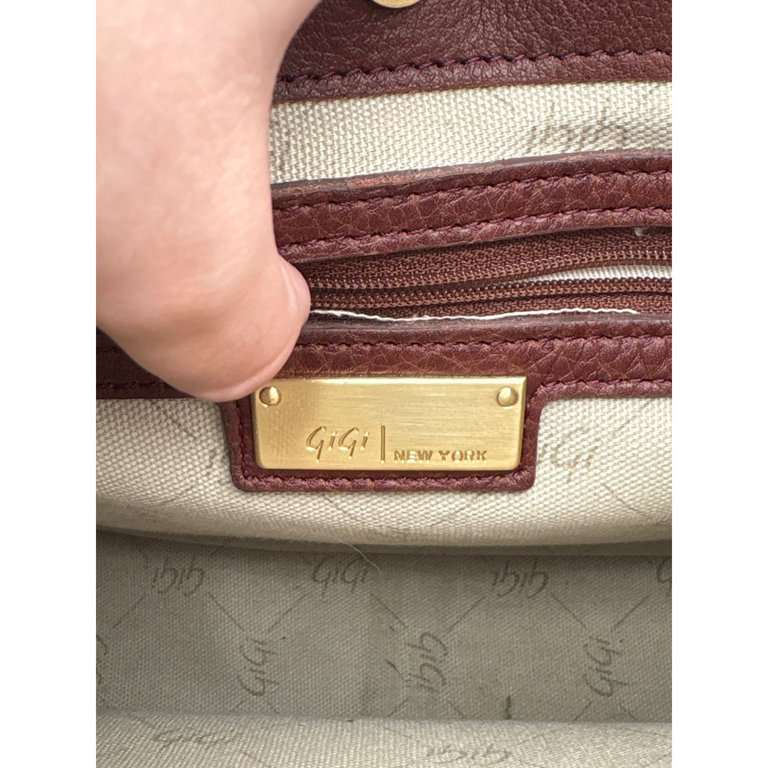 Women’s Gigi New York Reddish Brown Leather Crossbody Purse