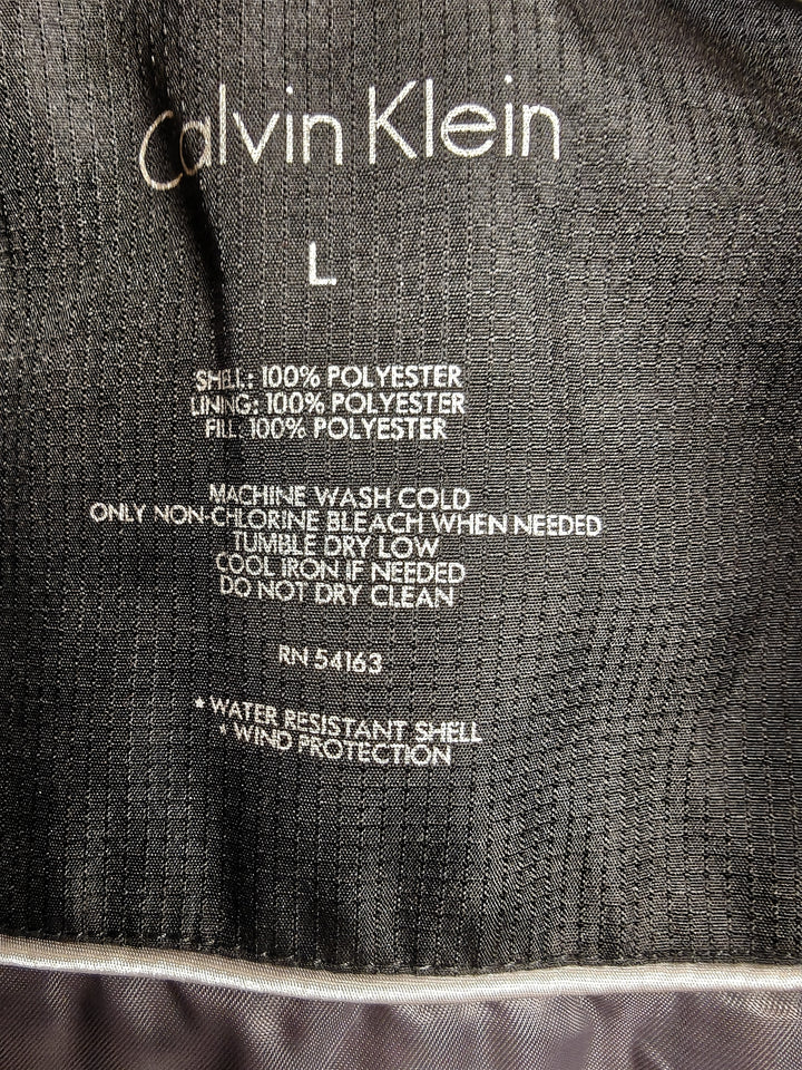 Mens Calvin Klein Black Ribbed Collar Bomber Jacket Large