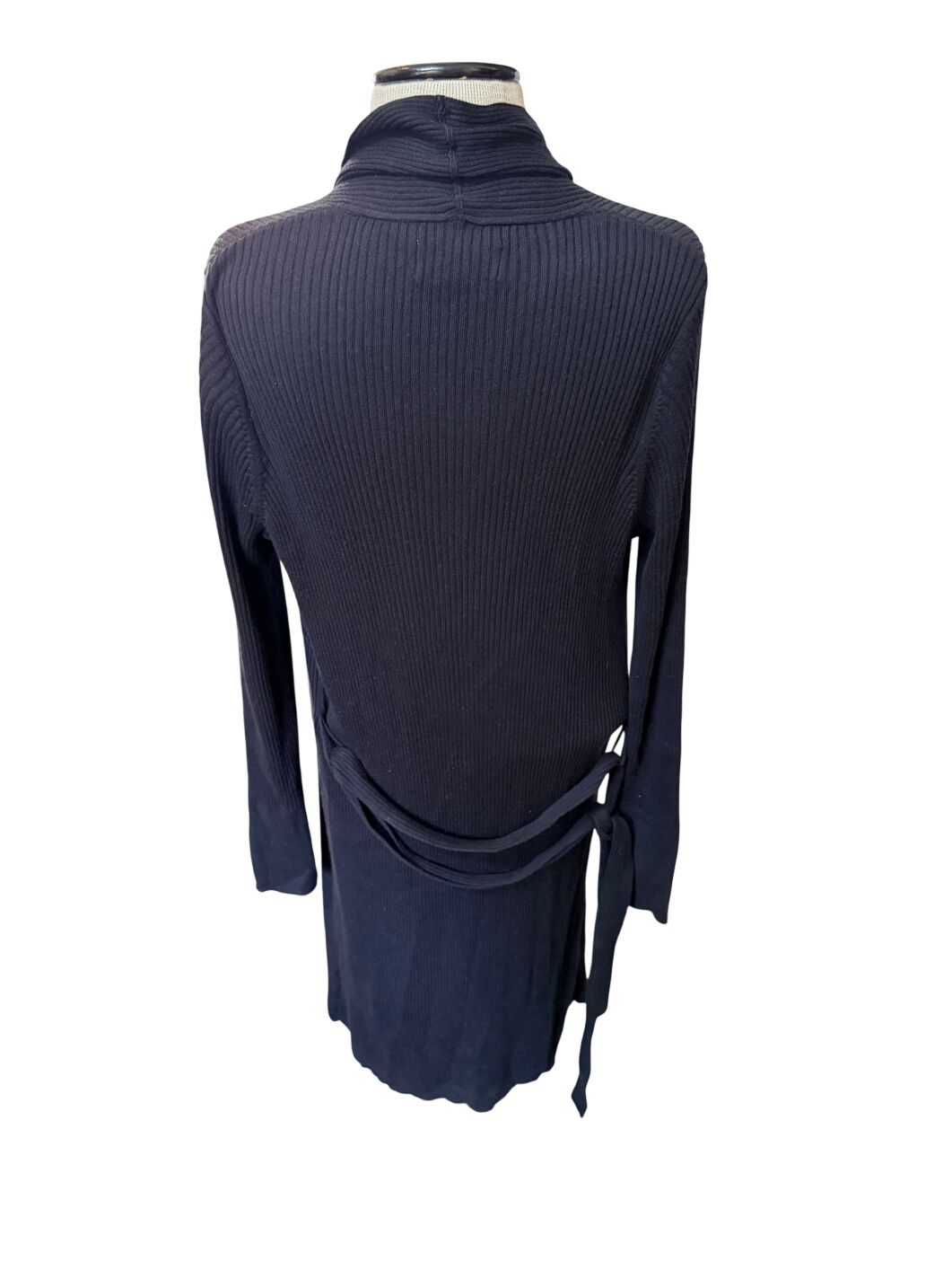 Sonoma Black Belted Wrap Cardigan Women Size L Cotton Rayon