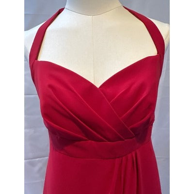 Alfred Angelo Red Halter Neck Dress With Empire Waist