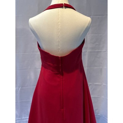 Alfred Angelo Red Halter Neck Dress With Empire Waist
