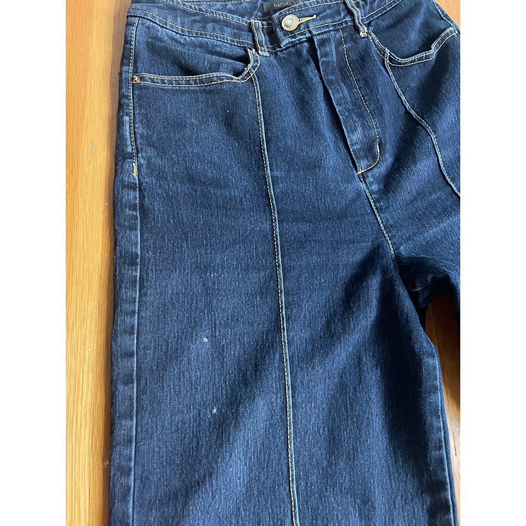 Rachel Zoe High Waisted Wide Leg Dark Blue Jeans size 26 Retro Boho 70s