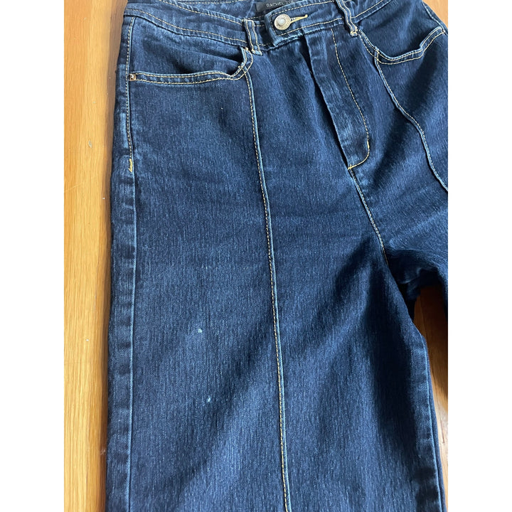Rachel Zoe High Waisted Wide Leg Dark Blue Jeans size 26 Retro Boho 70s