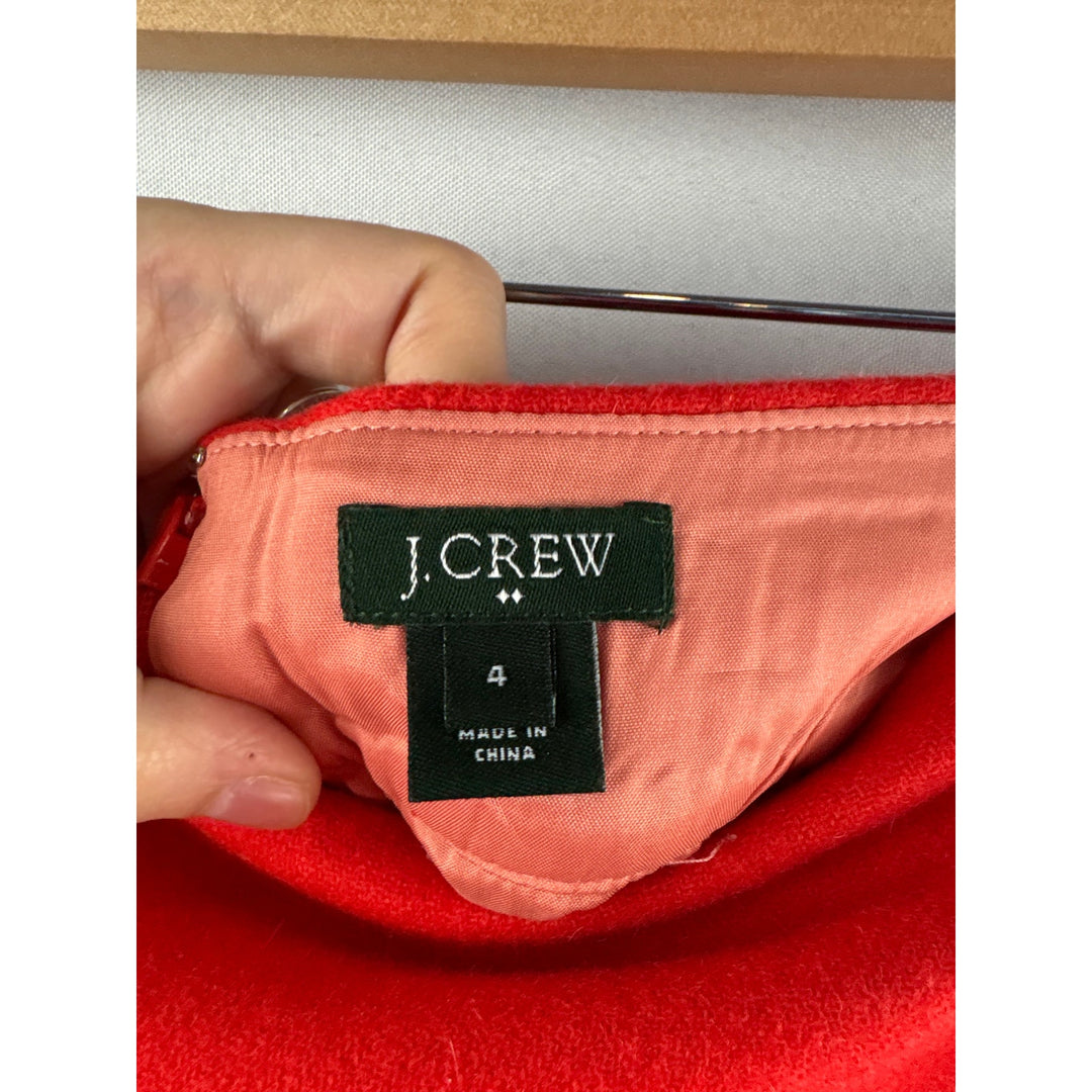 Women’s J.Crew Size 4 Bright Reddish Orange Tweed Mini Skirt