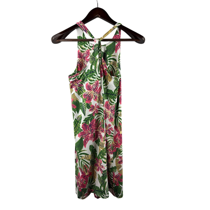 Women’s Tori Richard Small White Floral Patterned Halter Dress