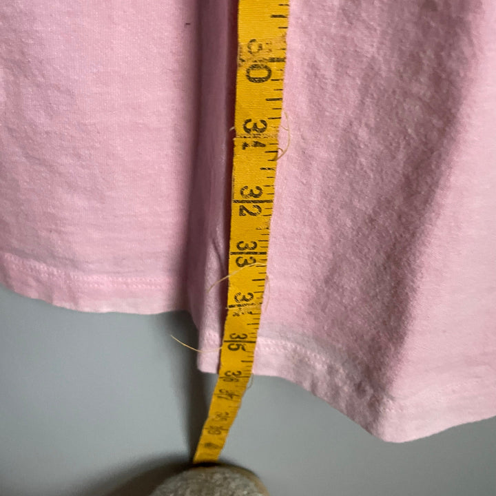 Vintage L.L. Bean Pink T-shirt Dress Country Calico Cat Patchwork Cottage sz S