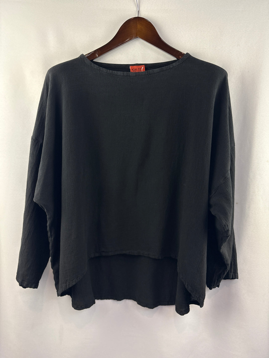 Women’s Oh My Gauze! XL Black Long Sleeve Blouse
