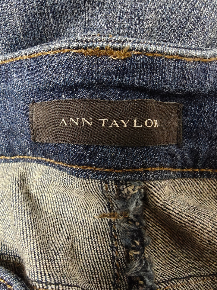 Ann Taylor Womens Slim Boyfriend Jeans Medium Blue Wash Size 12