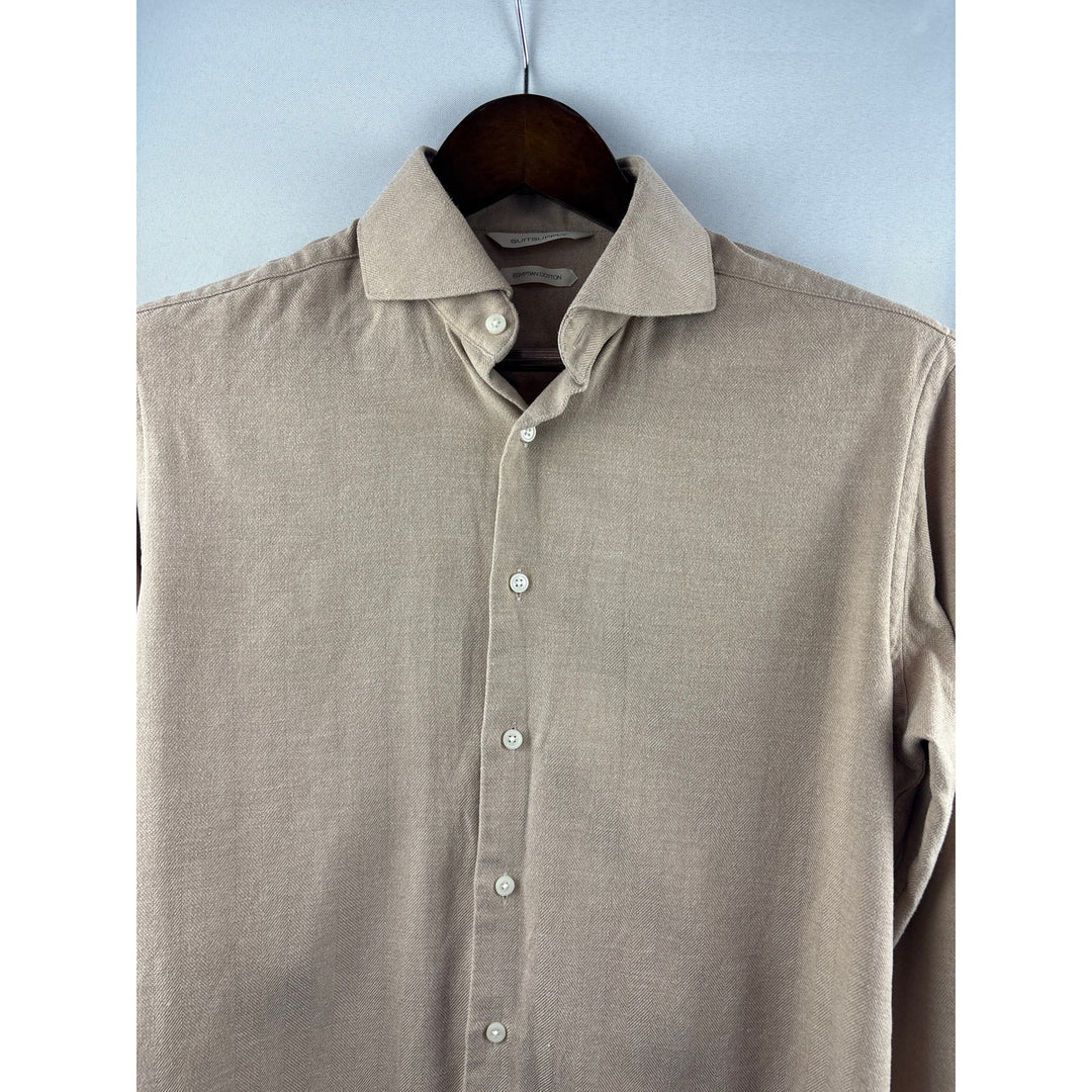 Men’s SuitSupply Size 38/15 Tan Button Up Shirt