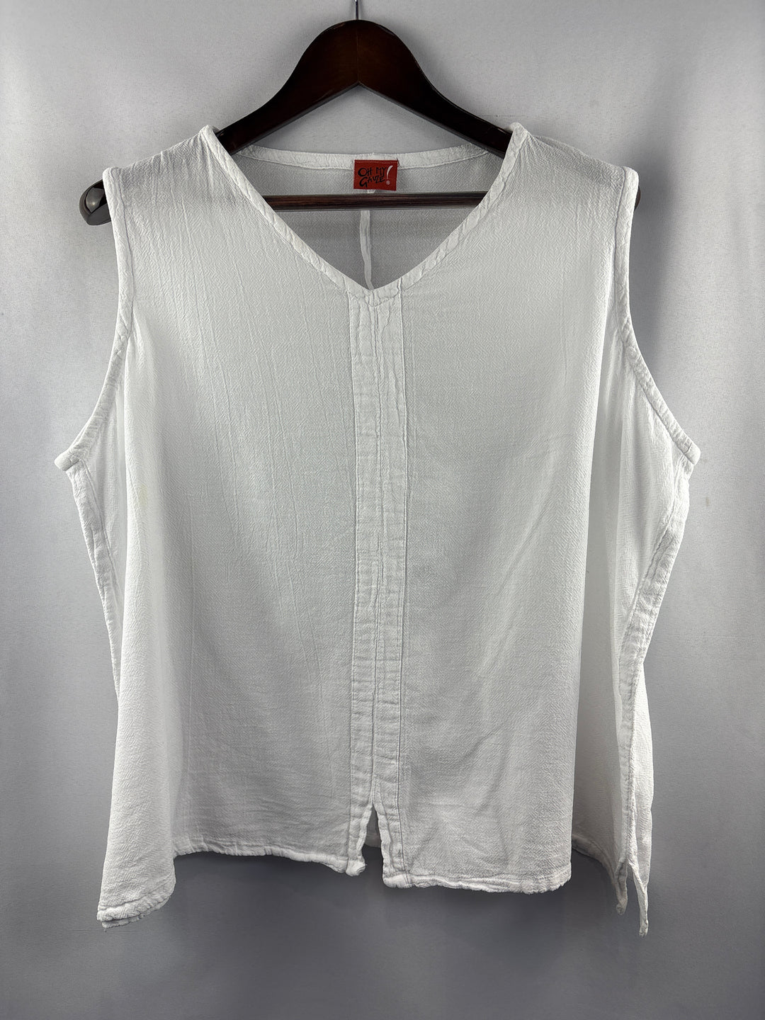 Women’s Oh My Gauze! XXL White Sleeveless Blouse