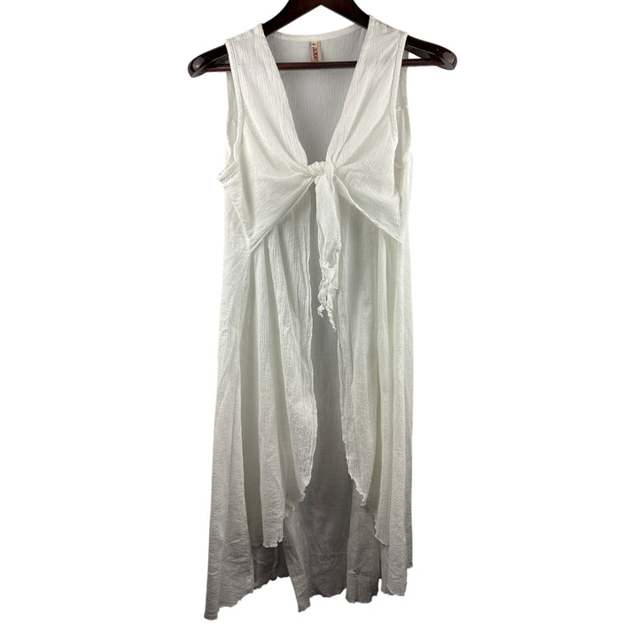Women’s Serendipity XL White Long Sleeveless Vest.