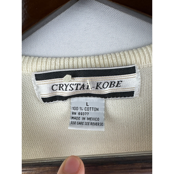 Women’s Crystal Kobe Large Cream Vest w/ American Flag