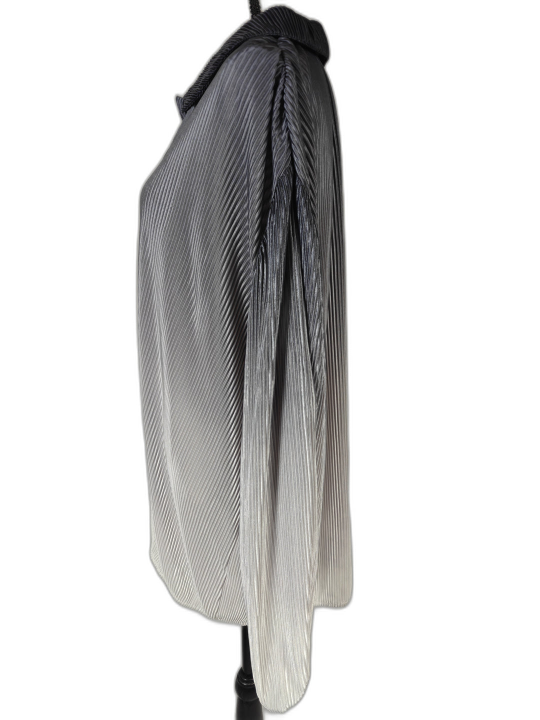 Women Akira Pleated Button Down Tunic Blouse Black Gray White XL