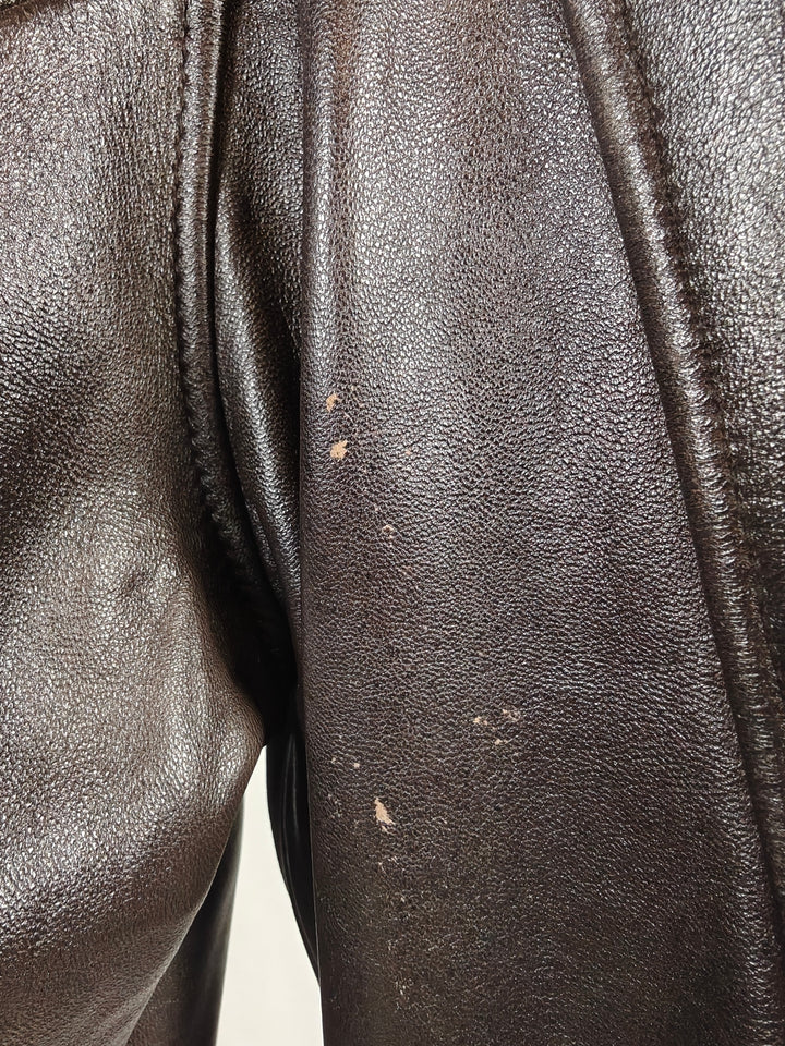 Mens Jos A Bank Genuine Leather Jacket Dark Brown Bomber XXL