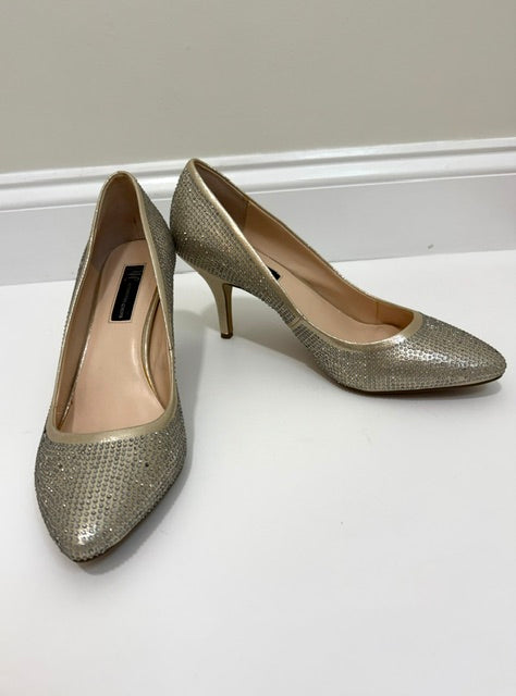 INC Metallic Gold Studded Pumps Heels Sz9.5