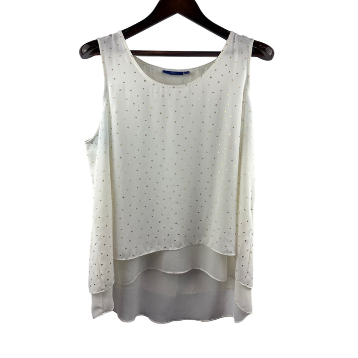 Women’s APT. 9 XL White Sleeveless Blouse w/ Gold Accents