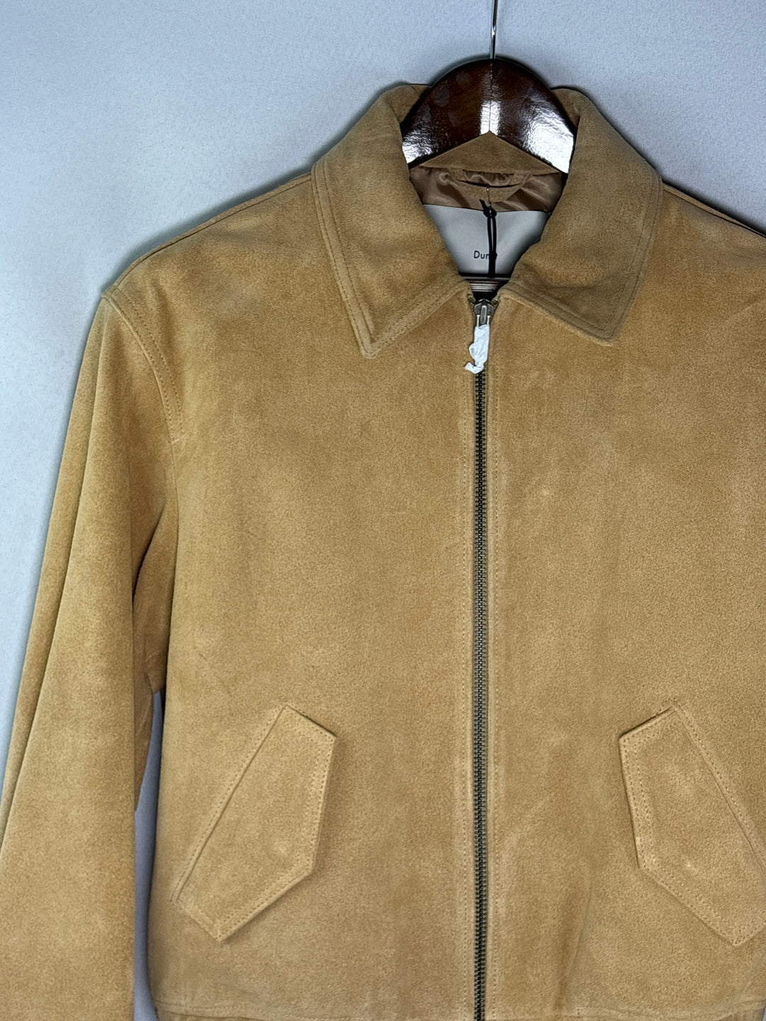 Unisex Dunst Small Latte Brown Suede Blouson Jacket