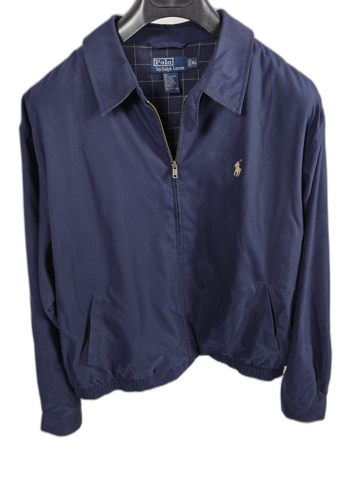 Polo Ralph Lauren Men Harrington Jacket Navy Blue Cotton Blend Size XL