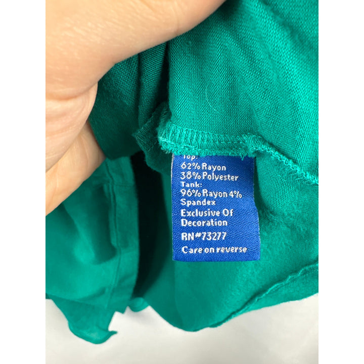 Women’s APT. 9 Medium Teal Blouse w/ Embroidery