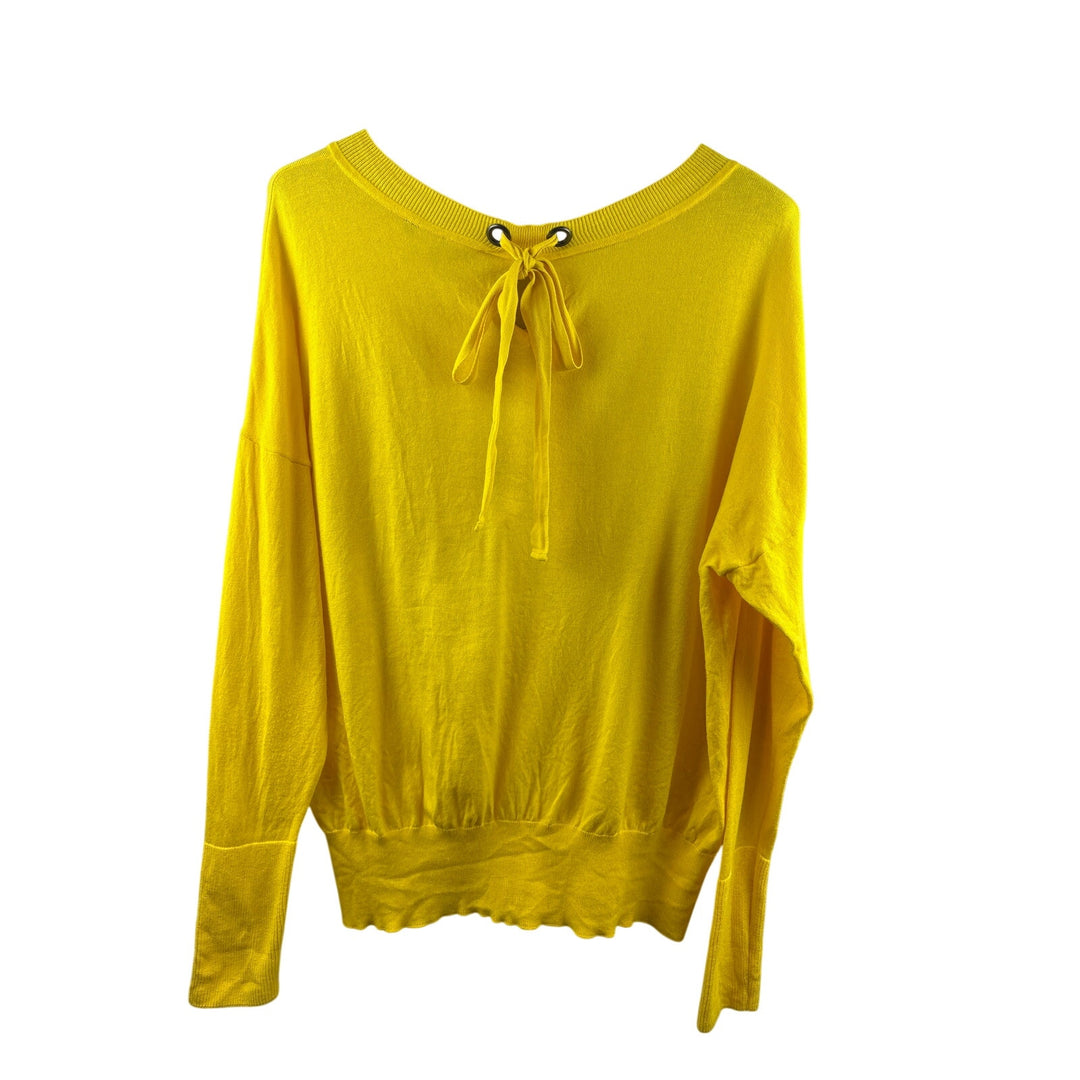 Women’s Cabi XL Bright Yellow V-Neck Long Sleeve Sweater