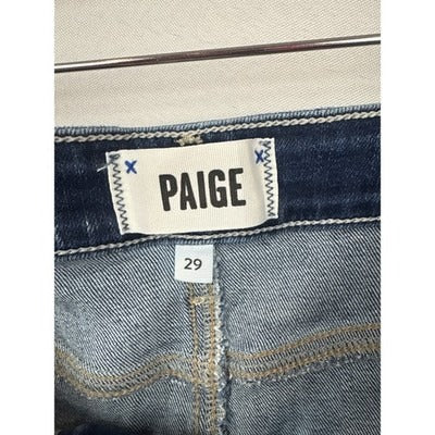 Paige Women’s Dark Blue Jean Short Shorts Size 29 – Distressed Denim Cutoffs