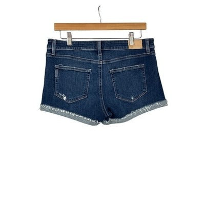 Paige Women’s Dark Blue Jean Short Shorts Size 29 – Distressed Denim Cutoffs