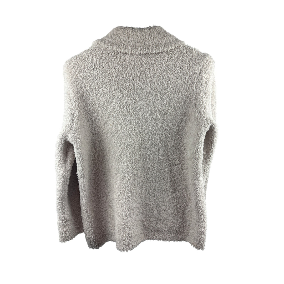 Women’s Barefoot Dreams Medium Cream Turtleneck Pull Over Plush Sweater