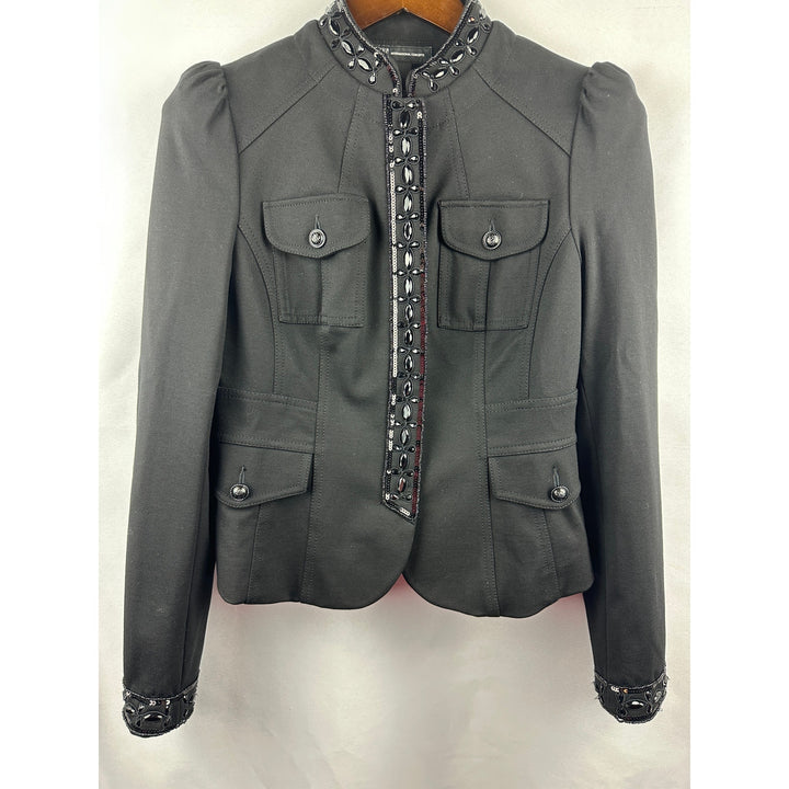 Women’s INC Black Embellished Tailored Jacket Size Small
