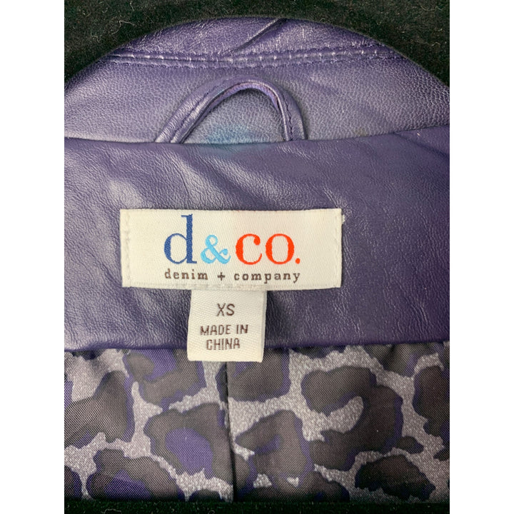 D&Co. Genuine Leather Jacket XS Purple