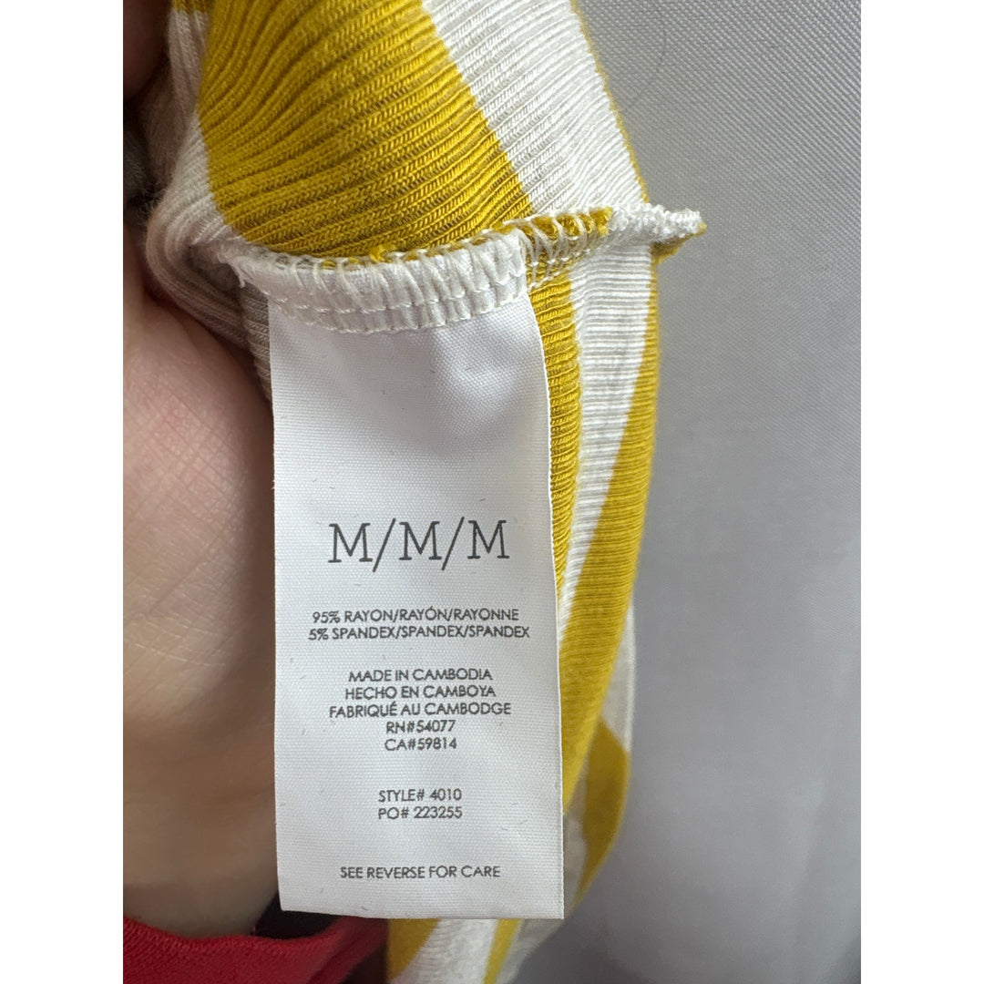 Women’s CAbi Medium Yellow & White Striped Tank