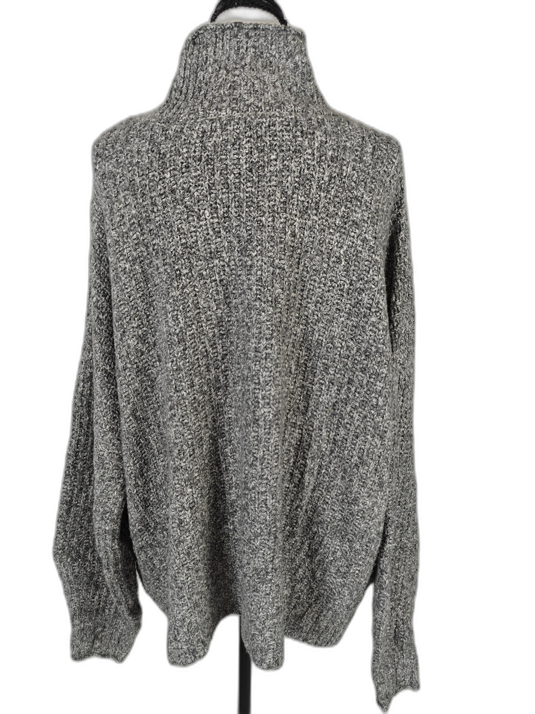 American Eagle Womens Chunky Knit Turtleneck Sweater Heather Gray Size XL