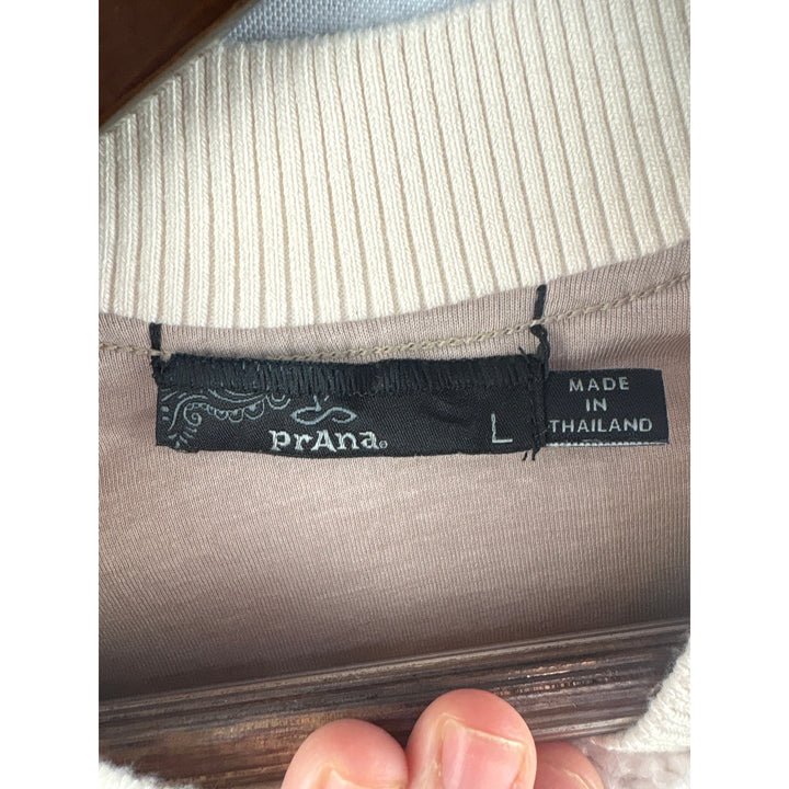 Women’s Prana Medium Cream Sherpa Style Zip-Up Bomber