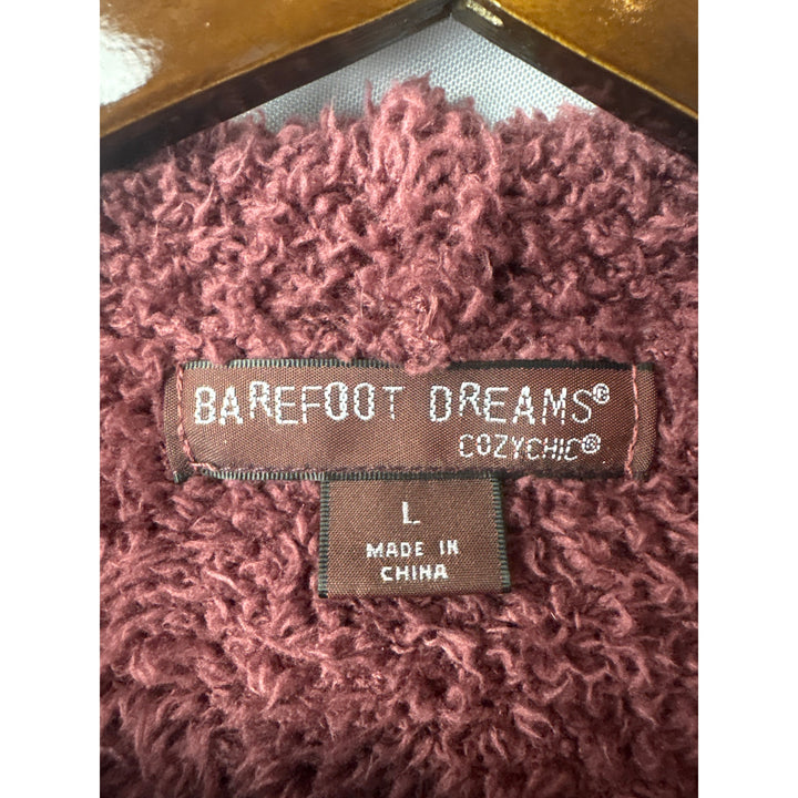 Women’s Barefoot Dreams Large Brick Red Zip Up Plush Cardigan